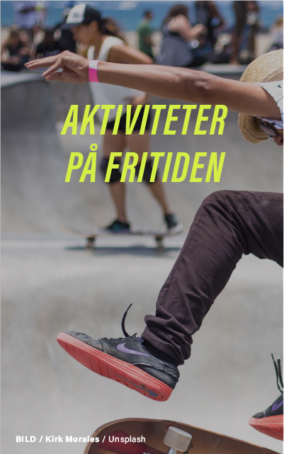 "En skateboardåkare mitt i ett hopp i en skatepark med andra deltagare i bakgrunden, vilket betonar möjligheterna att ägna sig åt hobbies."